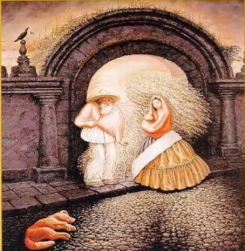 There are two old men in this image