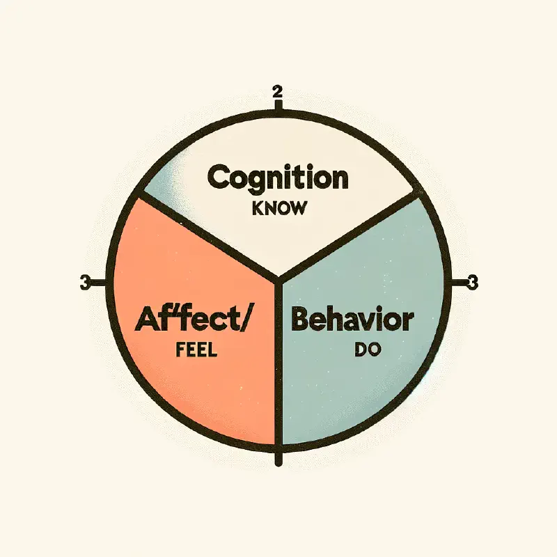 Tri-Component Model of Attitude (Generated using DALL-E)